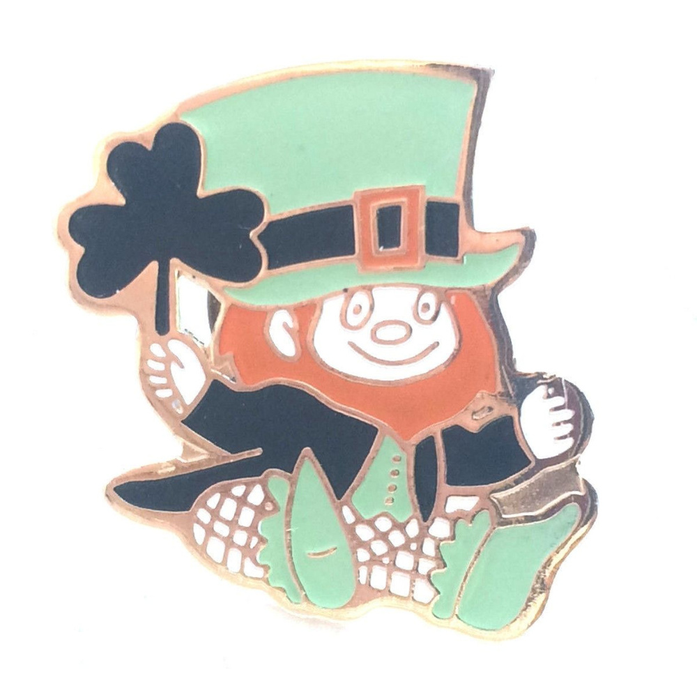 Vintage Enamel Leprechan Lapel Bag Hat Pin